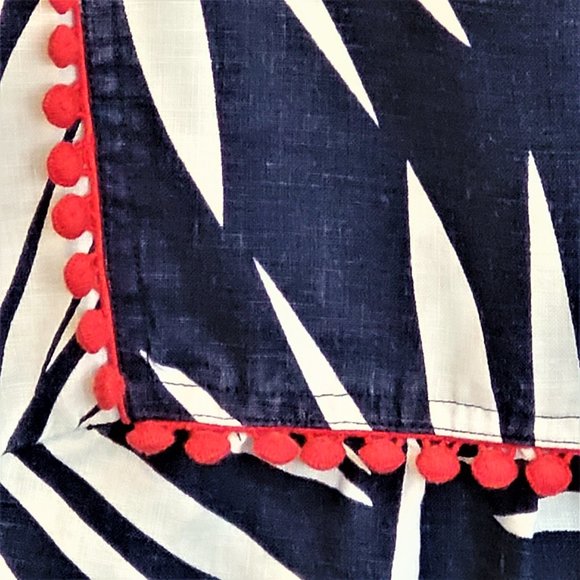 BODEN Navy Palm Print Linen Tunic Mini Dress 10L - Picture 4 of 8